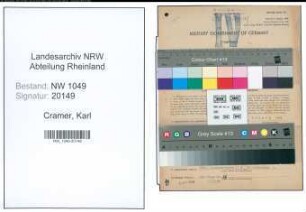 Entnazifizierung Karl Cramer , geb. 05.05.1899 (Bahnsekretaer)