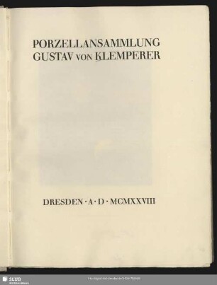 Porzellansammlung Gustav von Klemperer