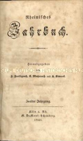 Rheinisches Jahrbuch. 2. Jahrgang 1841
