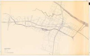 Sanierung Kreuzberg, Berlin Untersuchungen und Planungen von Werner March: Schnellstraßenkreuz im Bezirk Kreuzberg (Variante 1) 1:5000, (von Inv.nr. 39637)