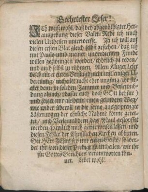 Geehrtester Leser!