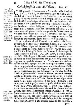 Chi edificasse la Città di Velletri. Cap. V.