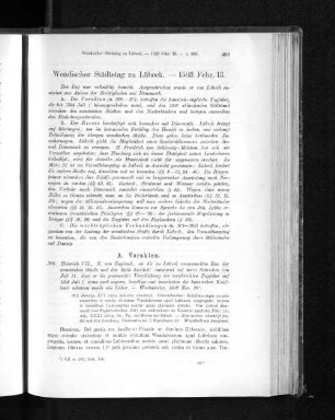 Wendischer Städetag zu Lübeck. - 1503 Febr. 13.