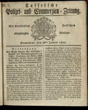 Nr. 7, Sonnabend, den 22sten Januar 1820