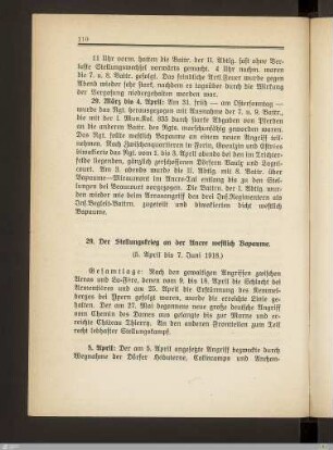 29. Der Stellungskrieg an der Ancre westlich Bapaume