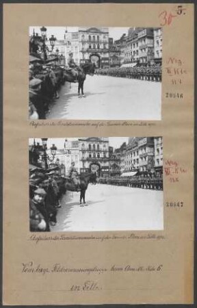 Aufziehen der Landsturmwache auf der Grande Place in Lille 1915