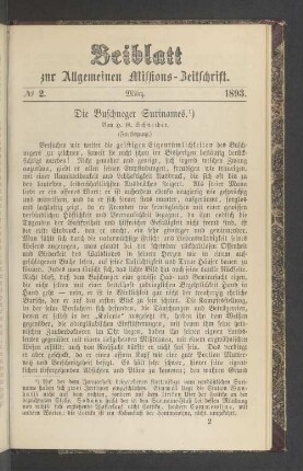 Beiblatt N° 2. März. 1893