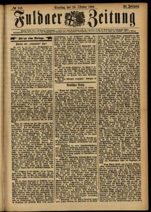Erste Ausgabe vom Sonntag, den 29. Oktober 1893.