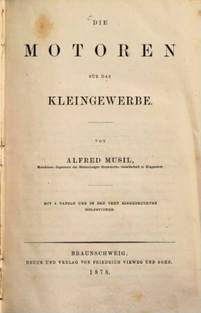 Die Motoren für das Kleingewerbe