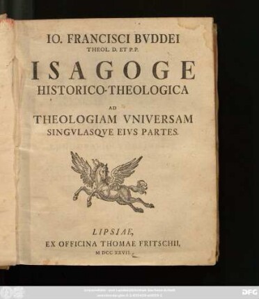 Tomus [1/]2: Isagoge historico-theologica ad theologiam universam singulasque eius partes