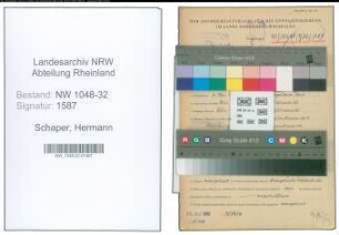 Entnazifizierung Hermann Schaper , geb. 06.05.1890 (Baumeister)