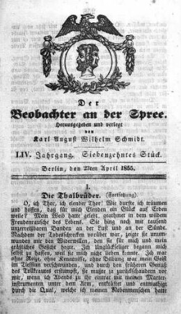 17. Stück, 23. April 1855