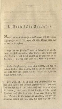 I. Vermischte Gedanken
