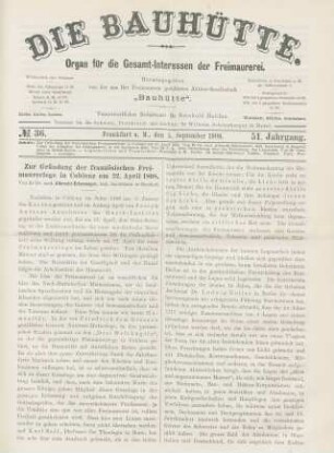 No. 36. Frankfurt a. M., den 5. September 1908. 51. Jahrgang.