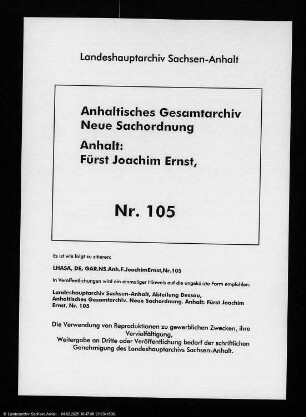 Joachim Ernst an von Bila