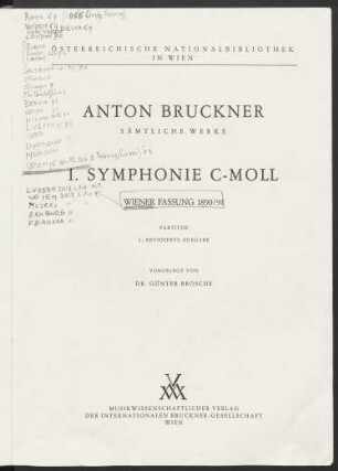 1,2: I. Symphonie c-Moll : Wiener Fassung 1890/91 : [WAB 101]