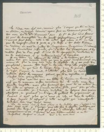 Brief von Hippolyte de Chamisso an Adelbert von Chamisso