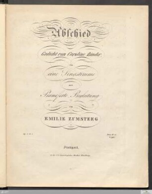 Abschied : für eine Singstimme mit Pianoforte-Begleitung; op. 6, Nr. 1