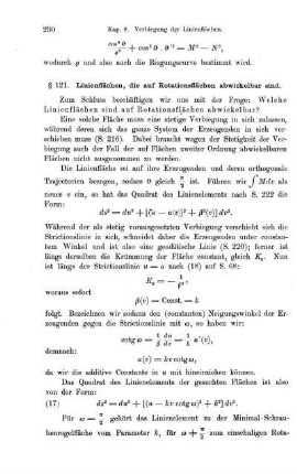 § 121. Linienflächen, welche auf Rotationsflächen abwickelbar sind.