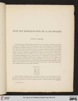 Notes sur quelques rois de la XIIe dynastie