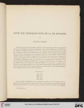 Notes sur quelques rois de la XIIe dynastie