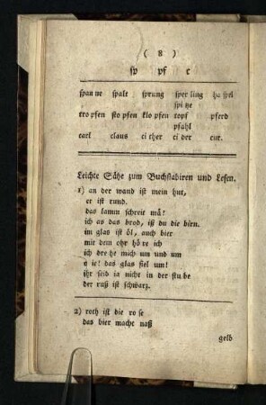 Leichte Saetze zum Buchstabiren und Lesen