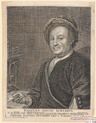 Johann David Köhler aus Colditz, Prof. in Altdorf 1711 und in Göttingen 1735; geb. 18. Januar 1684; gest. 10. März 1755