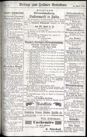 Zweite Ausgabe vom Donnerstag, den 21. April 1892.