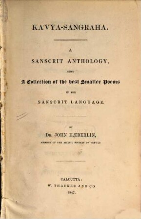 Kavya-Sangraha : a sanscrit anthology