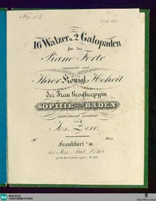 16 Walzer u. 2 Galoppen für das Piano-forte