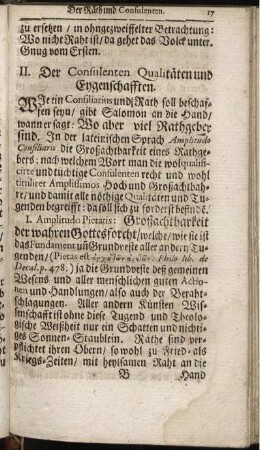 II. Der Consulenten Qualitäten und Eygenschafften