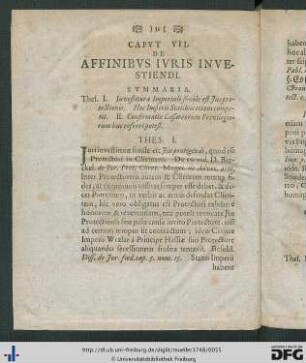 Caput VII. De Affinibus Iuris Investiendi.
