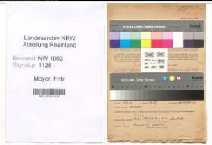 Entnazifizierung Fritz Meyer , geb. 19.05.1895 (Milchhaendler)