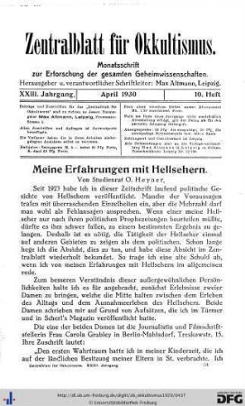 10. Heft (Apr. 1930)