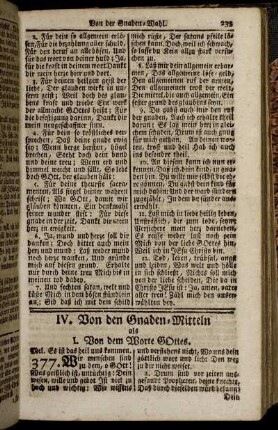 IV. Von den Gnaden-Mitteln.