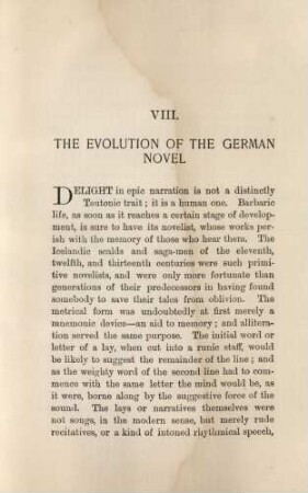 VIII. The evolution of the german novel
