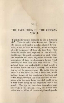 VIII. The evolution of the german novel
