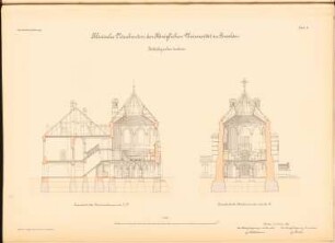 Universität Breslau Medizinische Institute an der Maxstraße. Pathologisches Institut: Obduktionshaus: 2 Schnitte 1:100