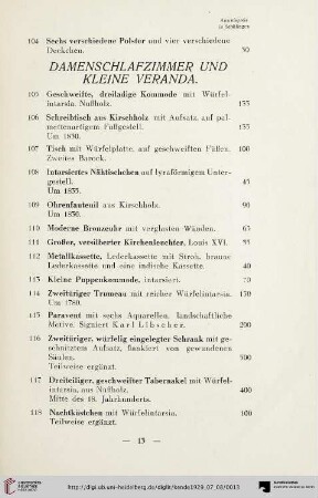 Damenschlafzimmer und kleine Veranda (Nr. 105-133)