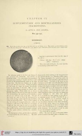 Chapter IV: Supplementary and miscellaneous inscriptions