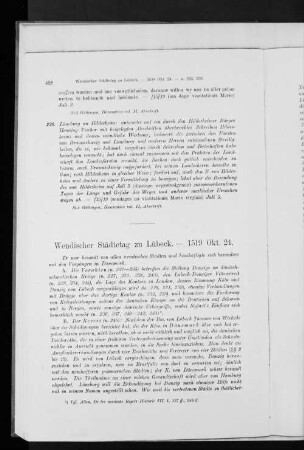 Wendischer Städtetag zu Lübeck. - 1519 Okt. 24.