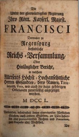Neues Genealogisch-Schematisches Reichs- und Staats-Handbuch vor das Jahr .... 1750
