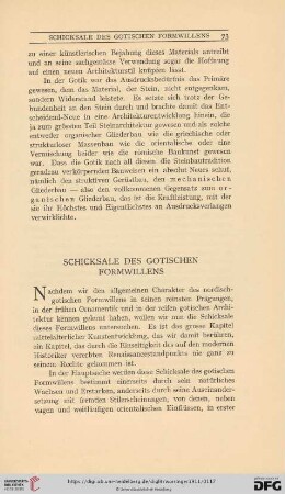 Schicksale des gotischen Formwillens