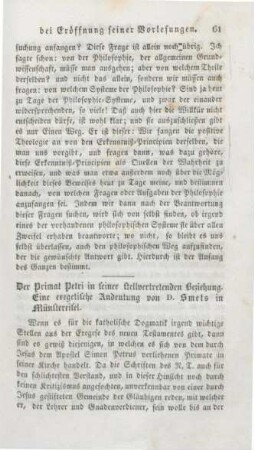61-95 Der Primat Petri in seiner stellvertretenden Beziehung : eine exegetische Andeutung