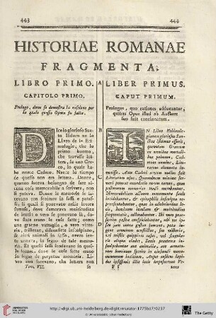 Libro primo / Liber primus