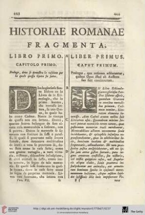 Libro primo / Liber primus