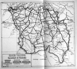 Karte: Kreis Teltow. Übersichtskarte der Kreisstraßen