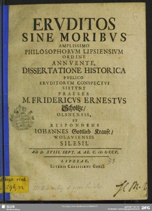 Eruditos Sine Moribus