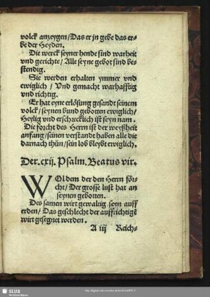 Der cxii. Psalm. Beatus vir