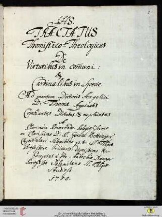 Gero Böttinger: Tractatus theologicus de virtutibus
